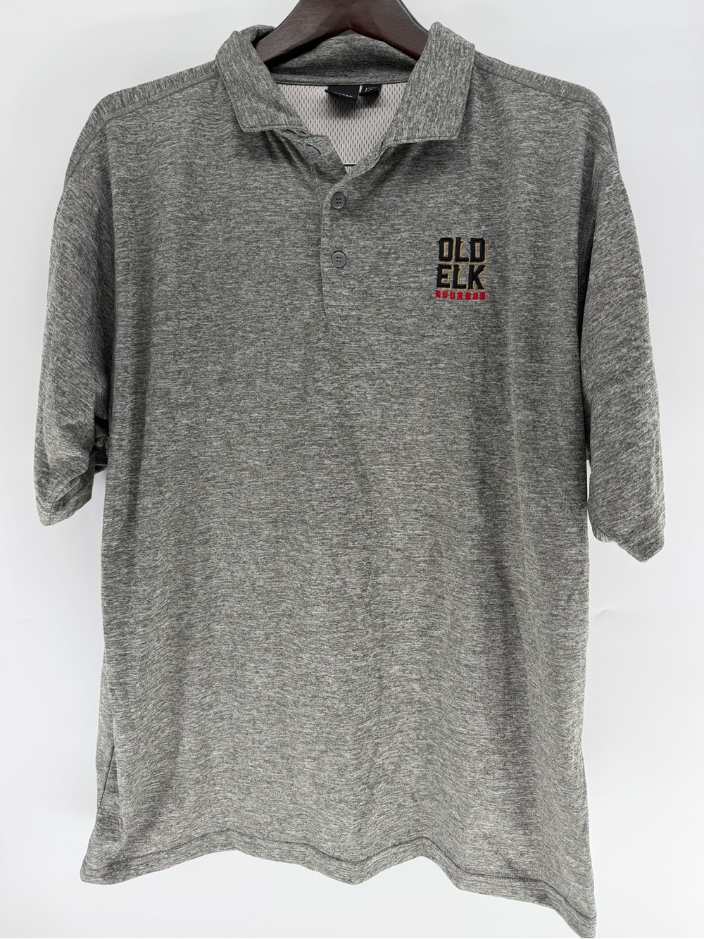 Reebok Heather Gray Polo with Old Elk Bourbon
